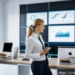 Home 23 데이터 품질 개선을 위한 자동화 도구 - A modern data operations center with diverse professionals collaborating on large transparent digita...